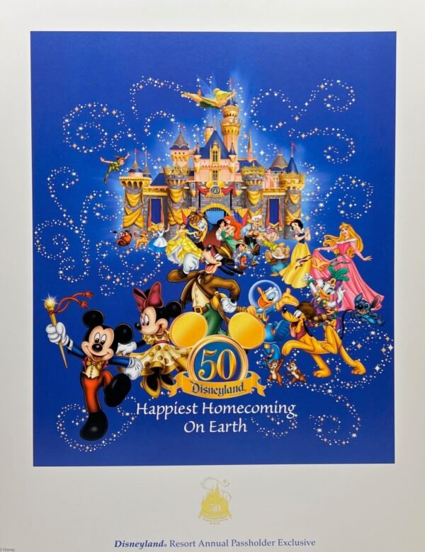 DISNEYLAND 50TH ANNIVERSARY PRINT PASS HOLDERS EXCLUSIVE