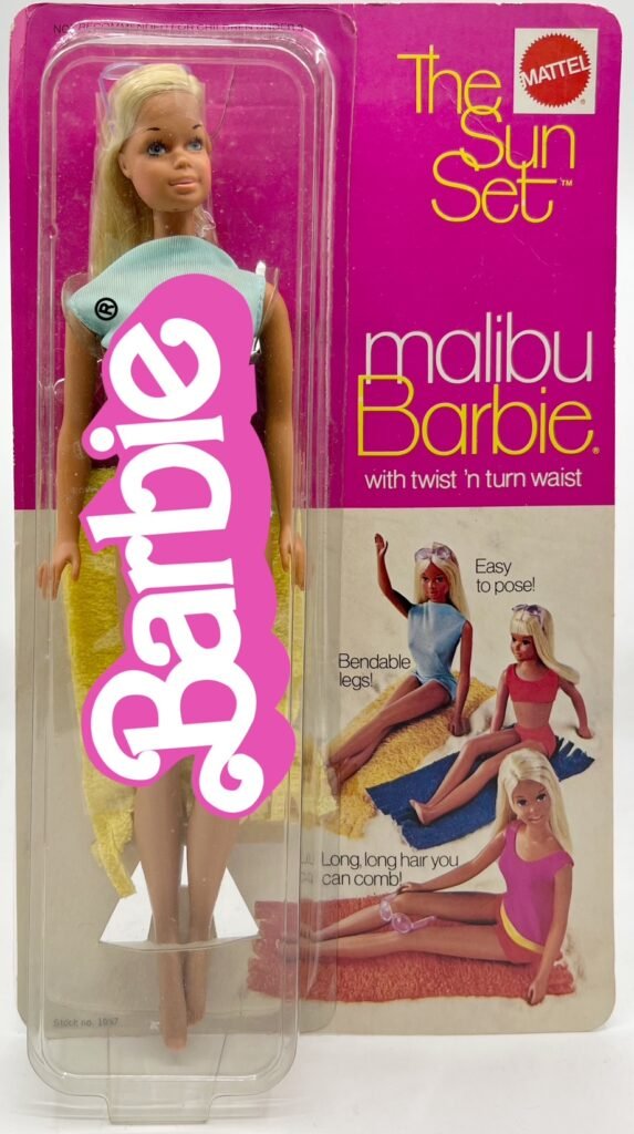 Mattel 1971 The Sun Set Malibu Barbie - Vintage New Sealed Rare #1067 (watermark added per google merchant center requirements)