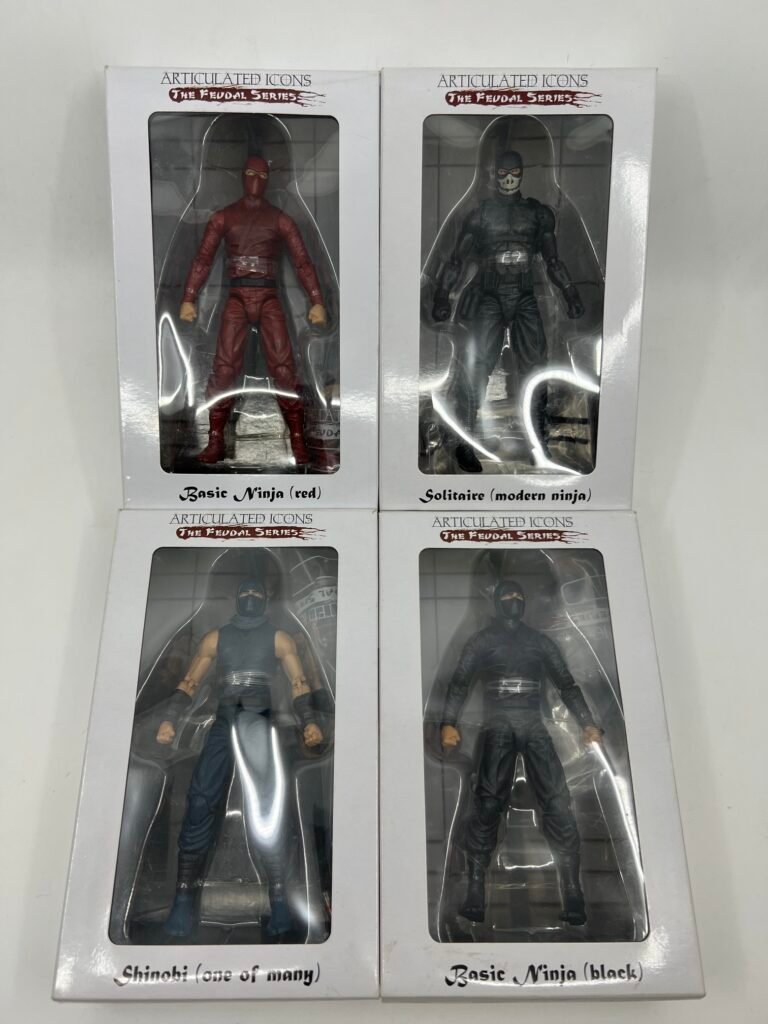Fwoosh Articulated Icons Feudal Series Ninja Action Figure 4 set