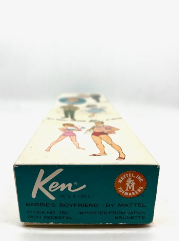 Vintage 1960s Mattel Ken Doll #750 Brunette Molded Painted Hair Barbie Boyfriend