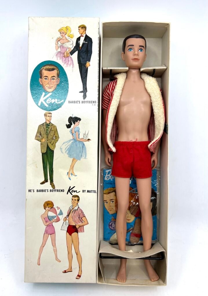 Vintage 1960s Mattel Ken Doll #750 Brunette Molded Painted Hair Barbie Boyfriend